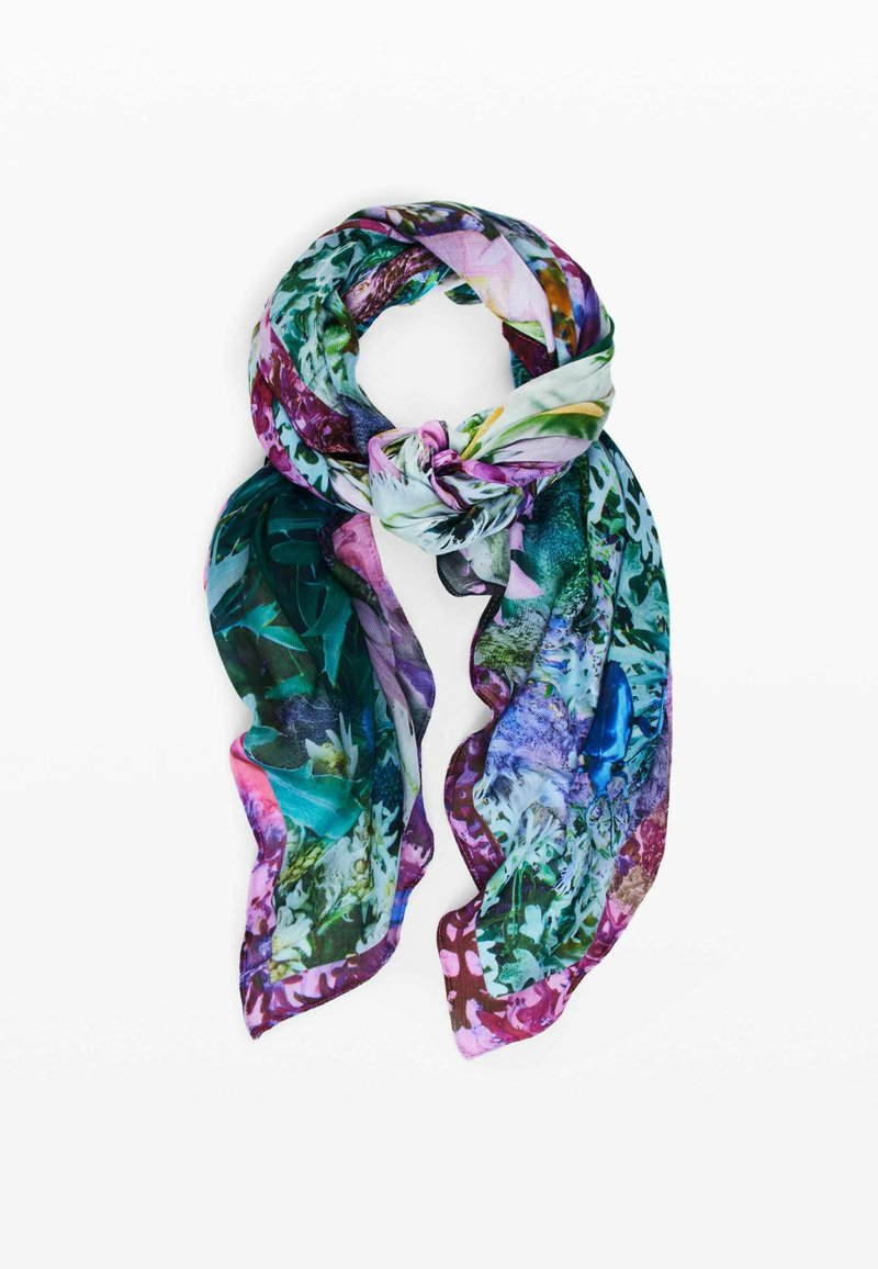 Women's Pleated daisy carré scarf I