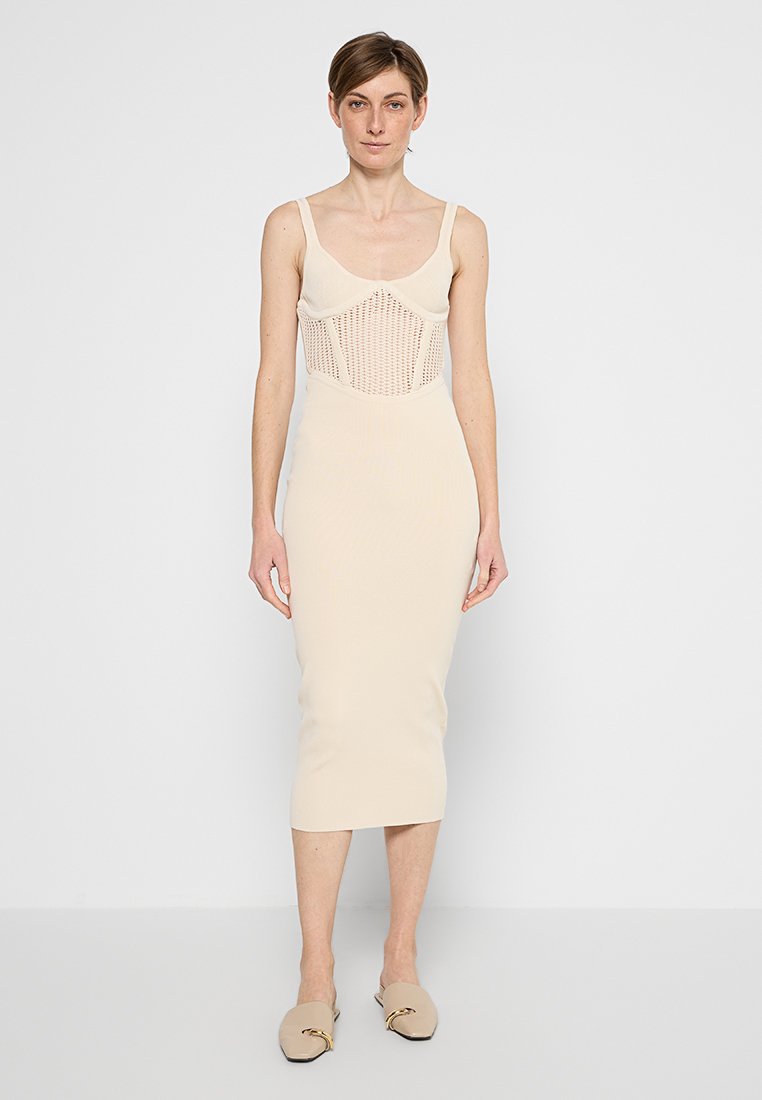 pinko Gebreide jurk beige