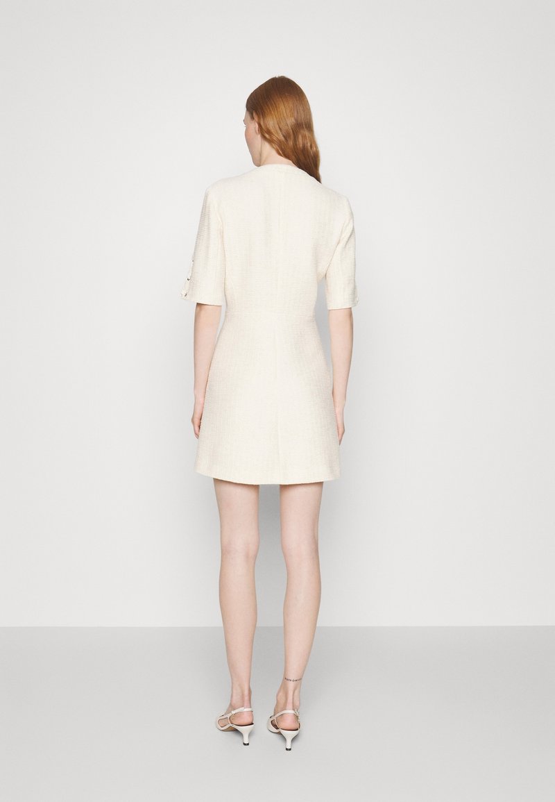 maje cream dress Short embroidered dress