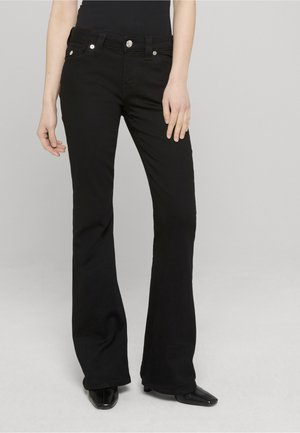 JOEY MID RISE FLARE FLAP - Bootcut jeans - body rinse black