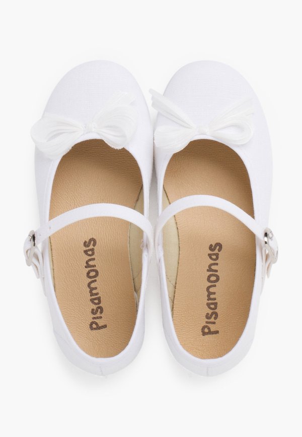 MERCEDITAS LAZO BRILLO NACARADO – Lauflernschuh – blanco