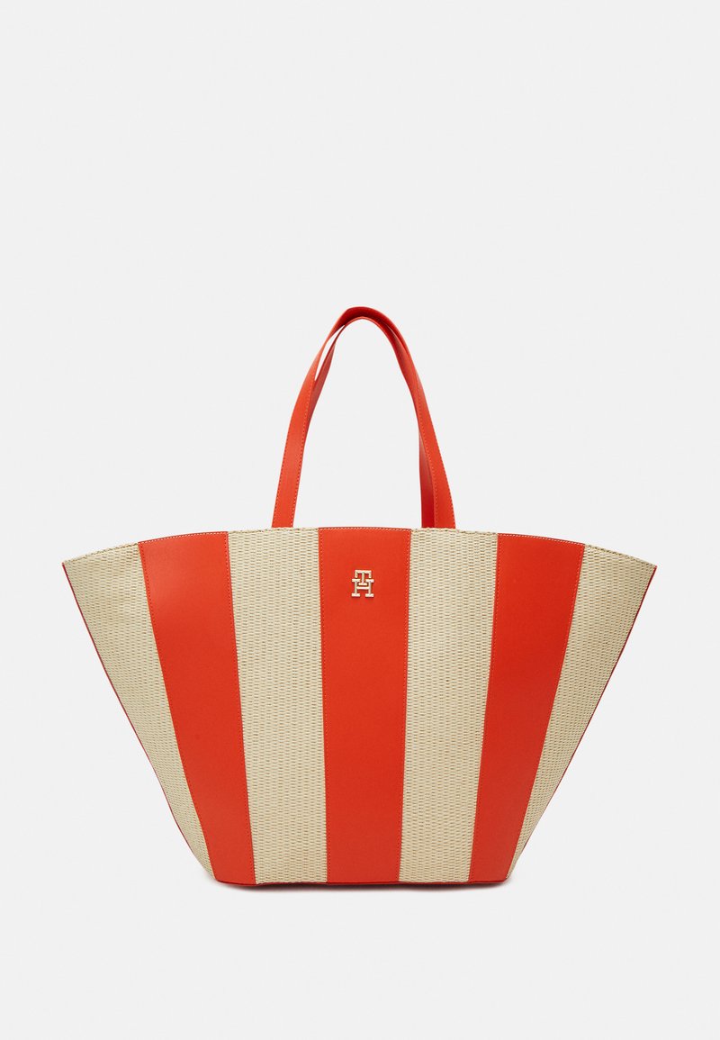 Tommy Hilfiger TRAVEL BEACH TOTE Tote bag deep orange mix/orange
