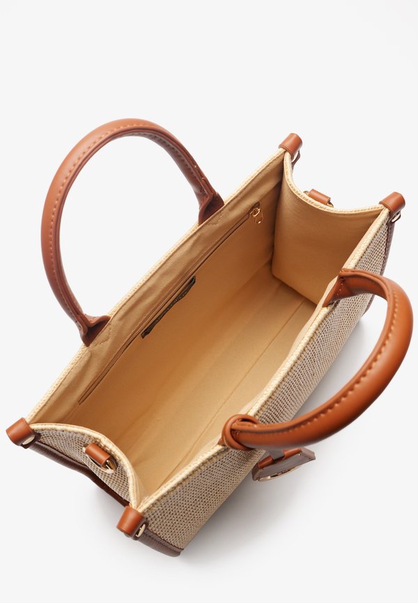 Handbag - straw, cognac4