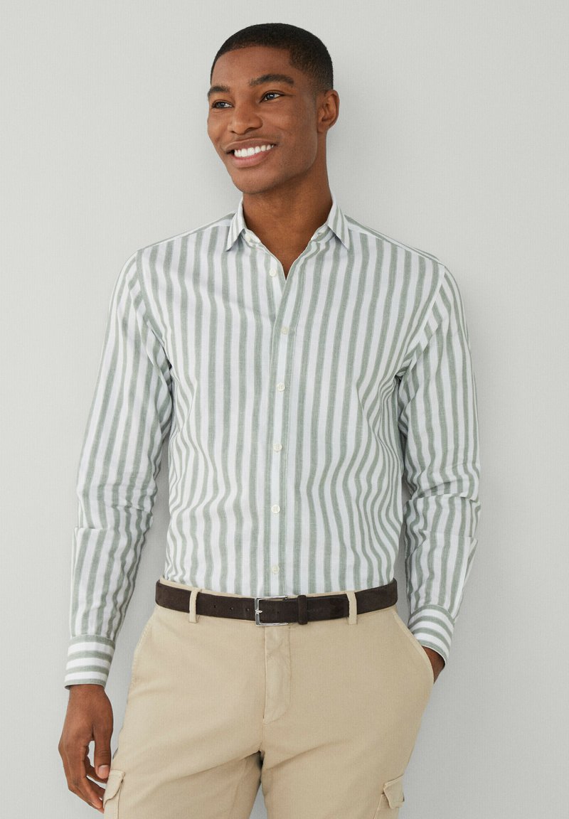 Hackett London MEL BOLD STRIPE - Košeľa - green white