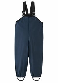 Salopete impermeabile de culoare bleumarin cu bretele negre ajustabile, manșete elastice la glezne și cusături întărite. Material neted și durabil.