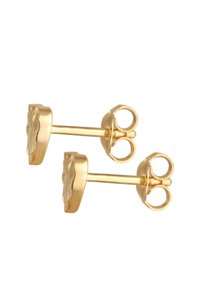 Orecchini a stud in oro con un design testurizzato e ondulato, dotati di un piccolo perno rotondo e di una chiusura a farfalla per una sicurezza ottimale.