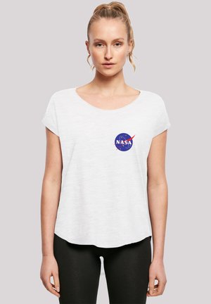Long Cut NASA Classic Insignia Chest Logo - Basic T-shirt - white