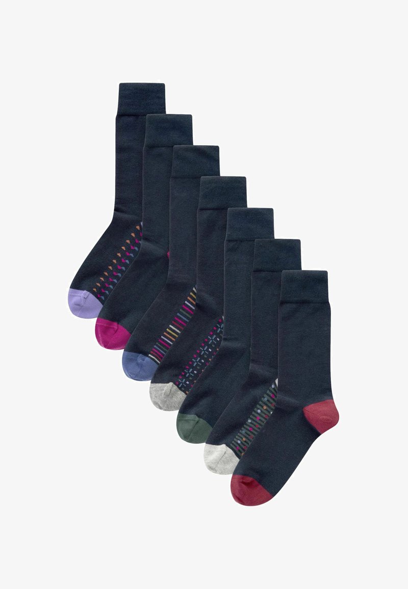 Next SEVEN PACK - Zoknik - navy blue stripe geo