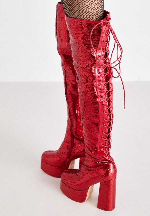 CREATURE OF THE NIGHT SEQUIN LONG BOOTS - Lace-up boots2