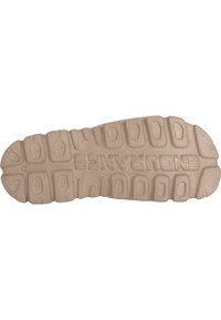 Light beige rubber shoe sole featuring a textured surface, prominent tread patterns, and the word "ENDURANCE" embossed centrally.