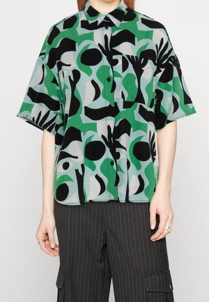 Overhemdblouse - turquoise