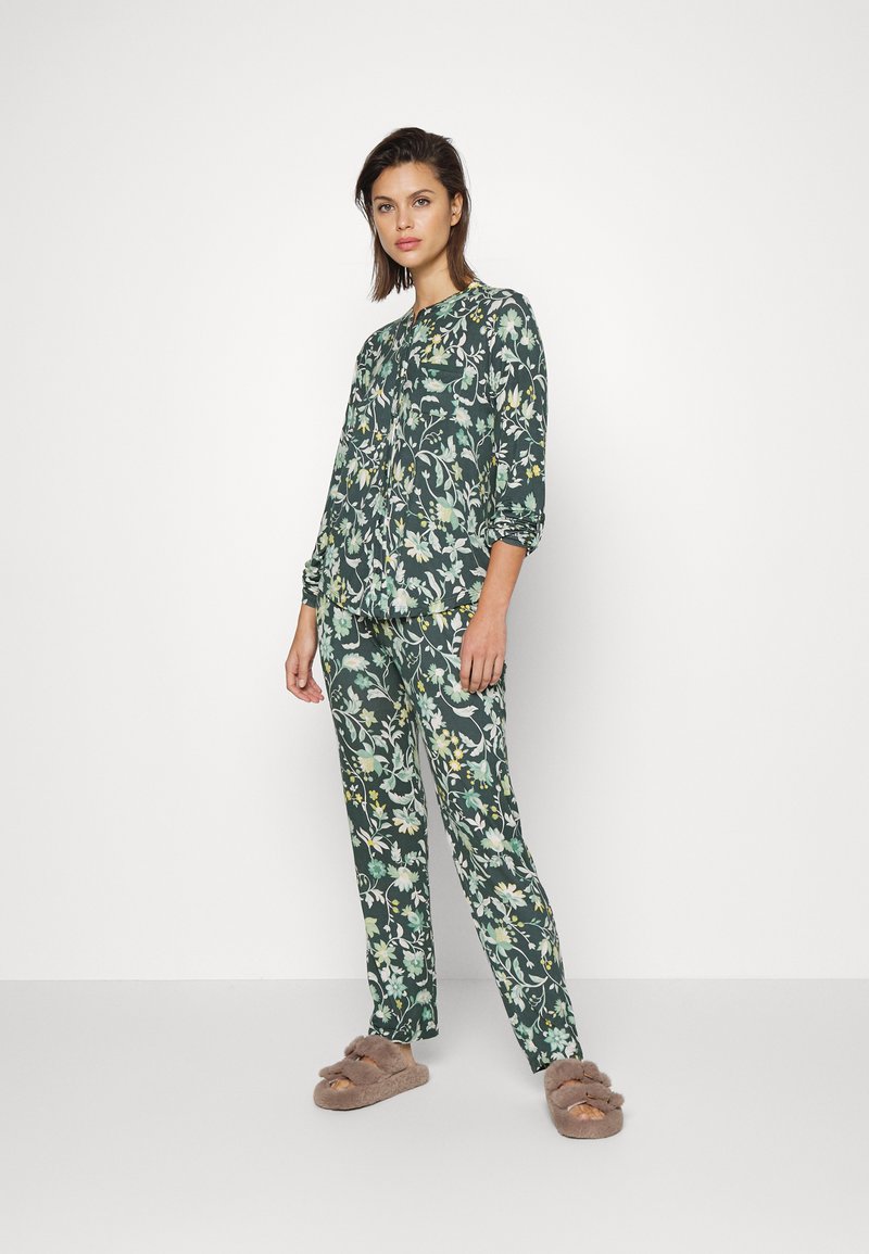 Damen Nachthemden | Esprit ROAD PRINT LONG PANTS Nachtwäsche Set dark teal green/grün - KP36838 Damen Nachthemden | Esprit ROAD PRINT LONG PANTS Nachtwäsche Set dark teal green/grün - KP36838