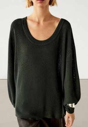 Pullover - mottled dark green