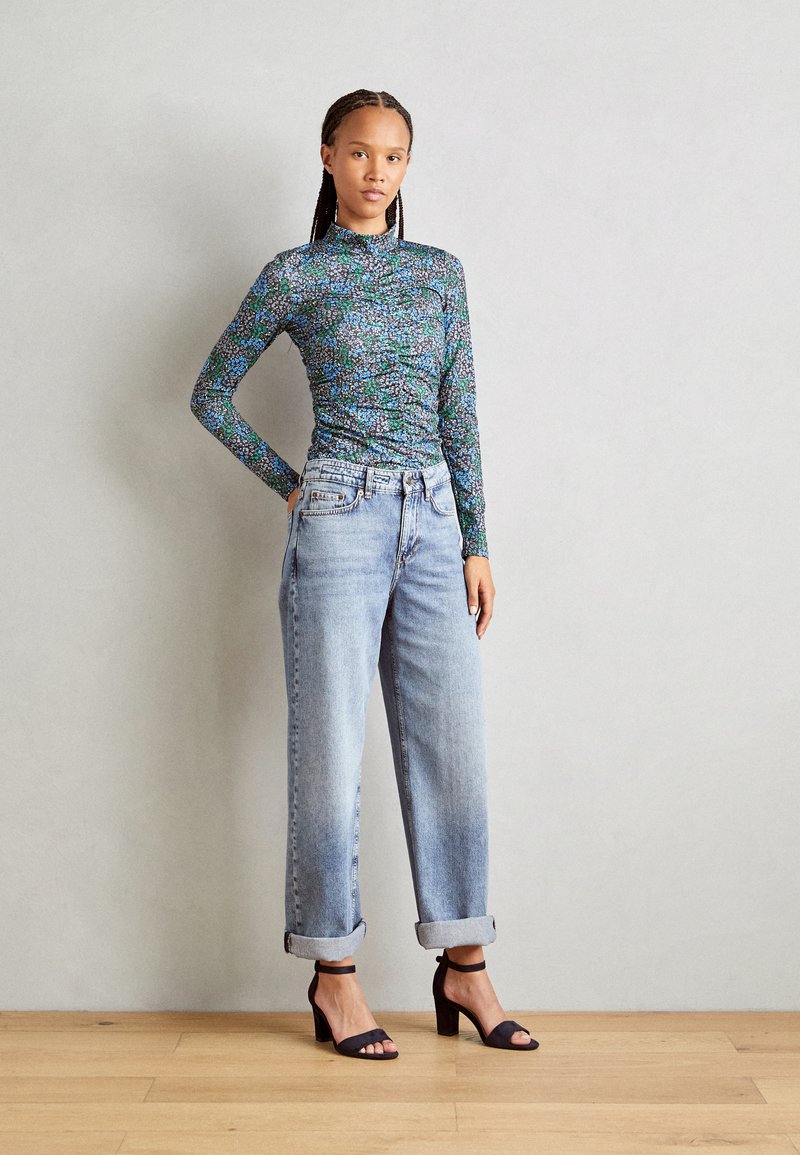 Sugar - Sandalias De Tacón De Bloque Para Mujer, Puntera Abierta, Correa Al Tobillo, Zapatos De Vestir Cómodos Para Bodas Y Uso Casual, Marino, 23 Cm