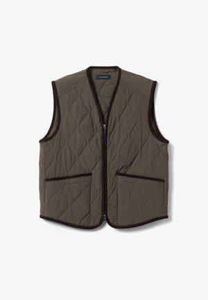 PIOMBO, GILET WITH ZIP, REGULAR FIT - Waistcoat - dark green