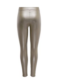 JDY STRETCH BIKER COATED - Leggings - taupe