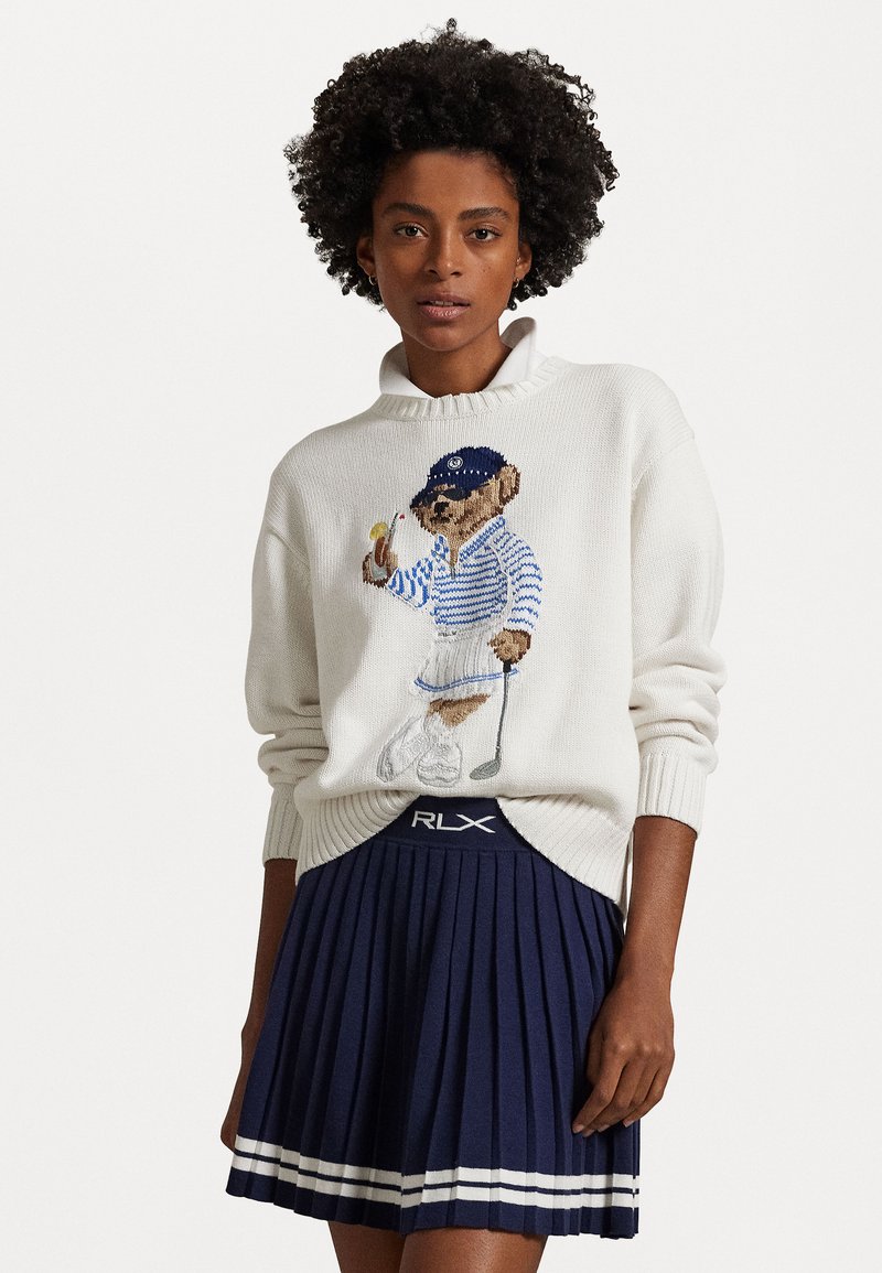 Polo Ralph Lauren POLO BEAR PERFORMANCE SWEATER - Vesta - white splash multi