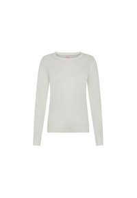 Maglione leggero in crema con maniche lunghe, scollo rotondo e polsini e orlo a coste. Realizzato in morbido materiale a maglia. Senza motivi visibili.