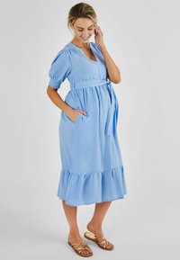 JoJo Maman Bébé BLEND MATERNITY MIDI - REGULAR FIT - Rochie de zi - blue