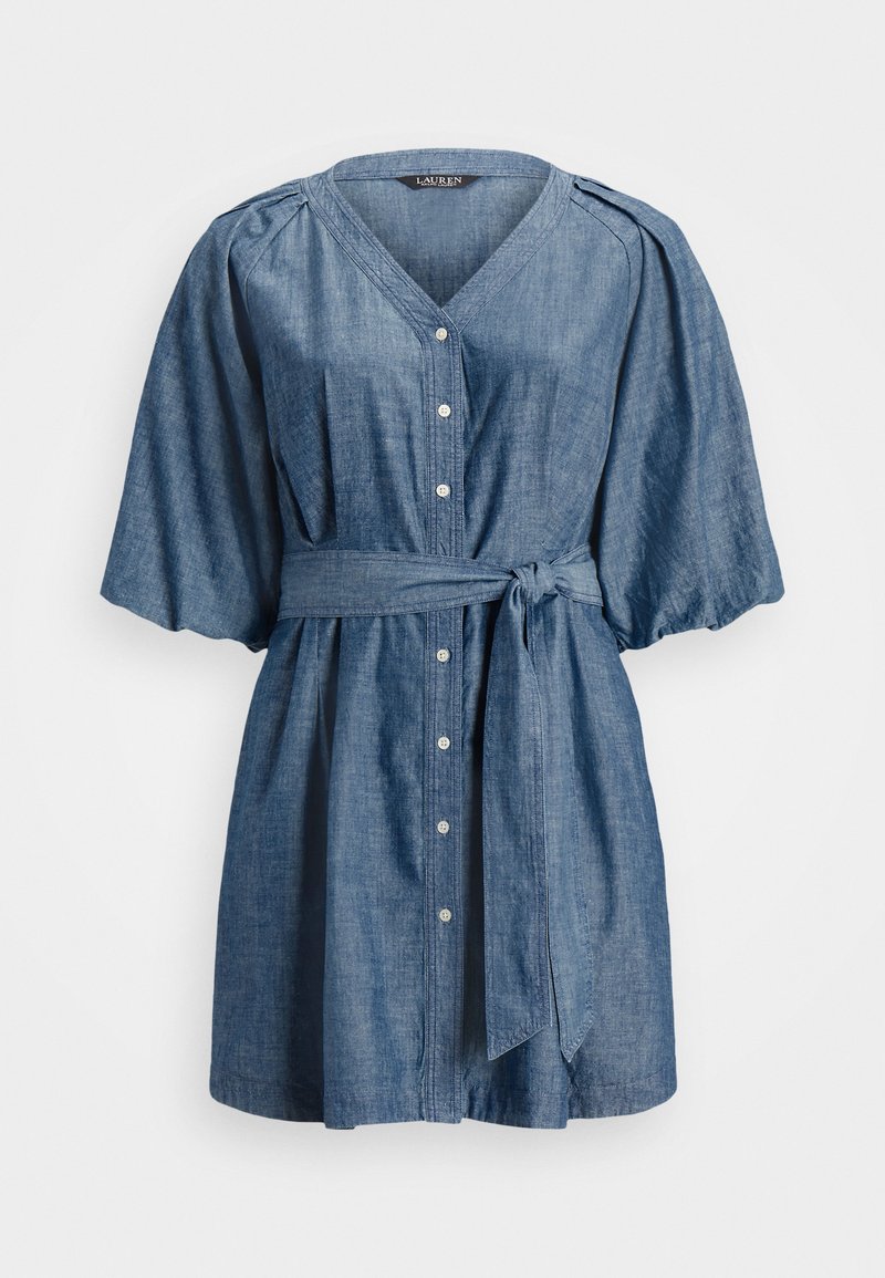 Lauren Ralph Lauren Woman AMAHILY SHORT SLEEVE DAY DRESS - Τζιν φόρεμα - salt creek wash