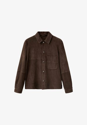 Mango, ADULT - Veste en cuir - dark brown