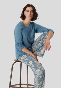 Schiesser LANG COMFORT - Conjunto de pijama - blaugrau pfirsich