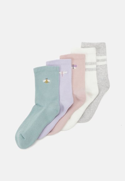 5 PACK MINI EMBROIDERY - Chaussettes - pink/grey/lila