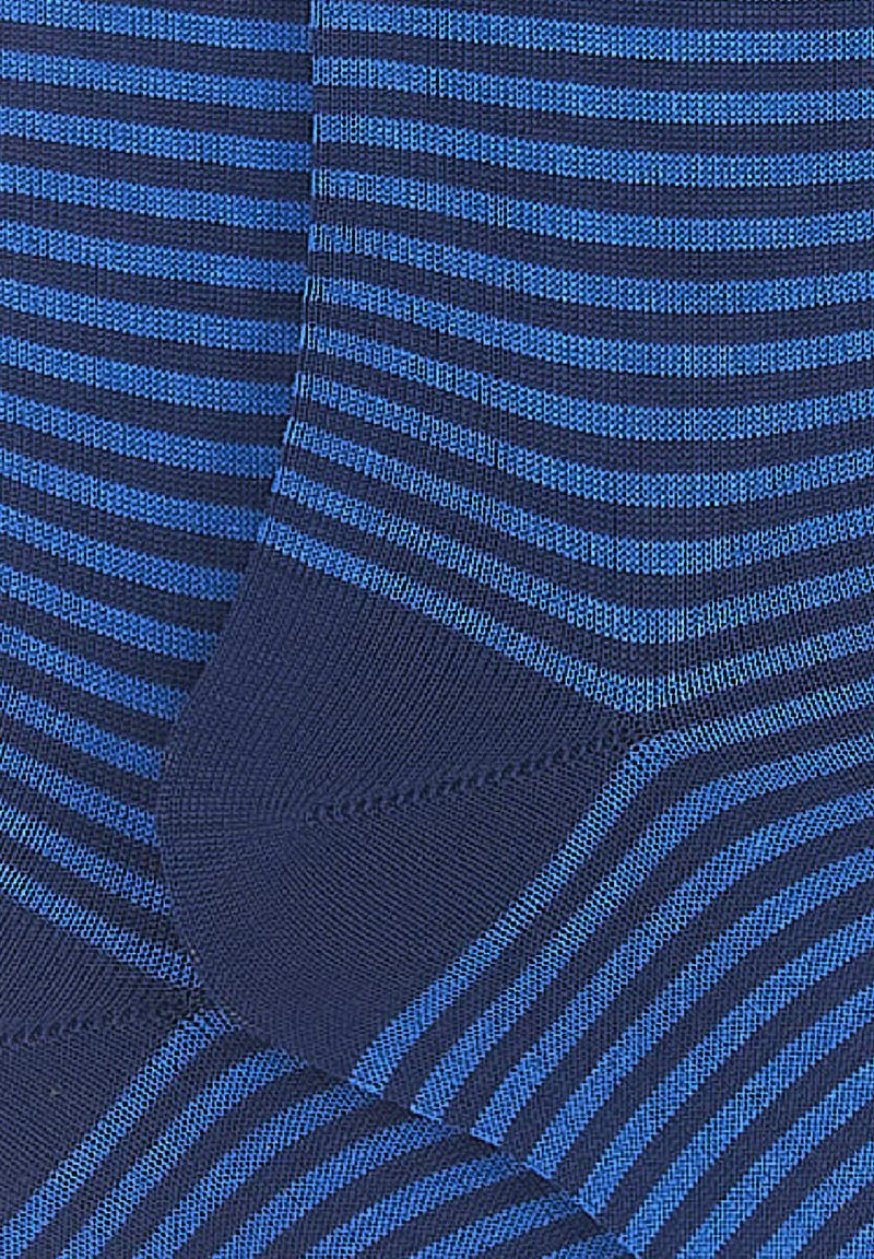 Gallo Calze Corte Donna Blu Righe Windsor Effetto Scintillante – Morbido Elasticizzato, Made In Italy Dal 1927