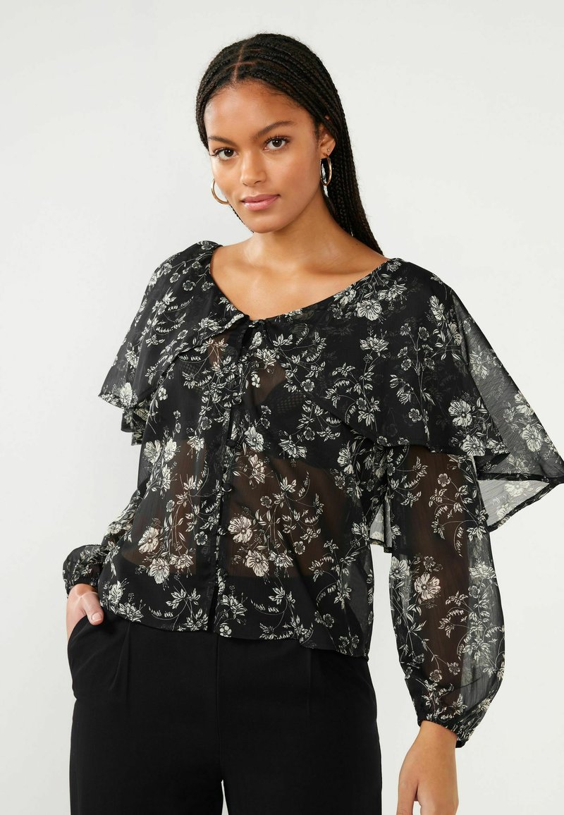 NCY- T19632 WHITE & BLACK BLOUSE main image 0