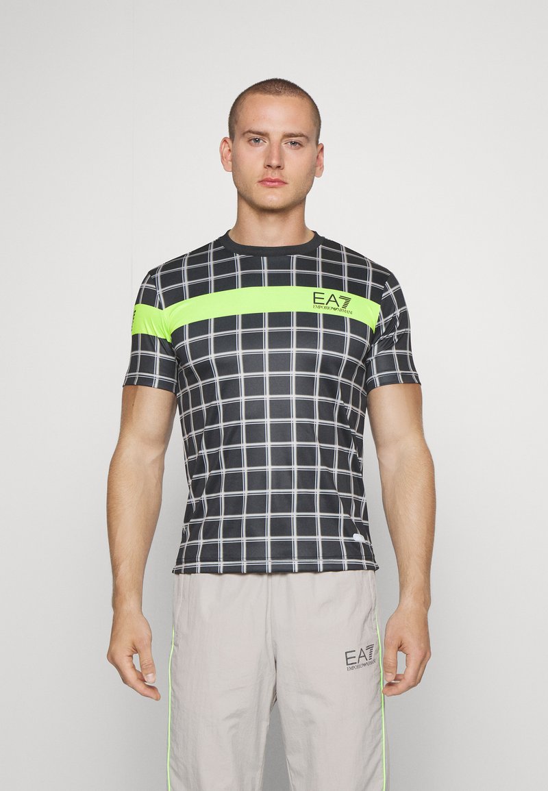 EA7 Emporio Armani TENNIS PRO TEE - Marškinėliai su spaudiniu - black ...