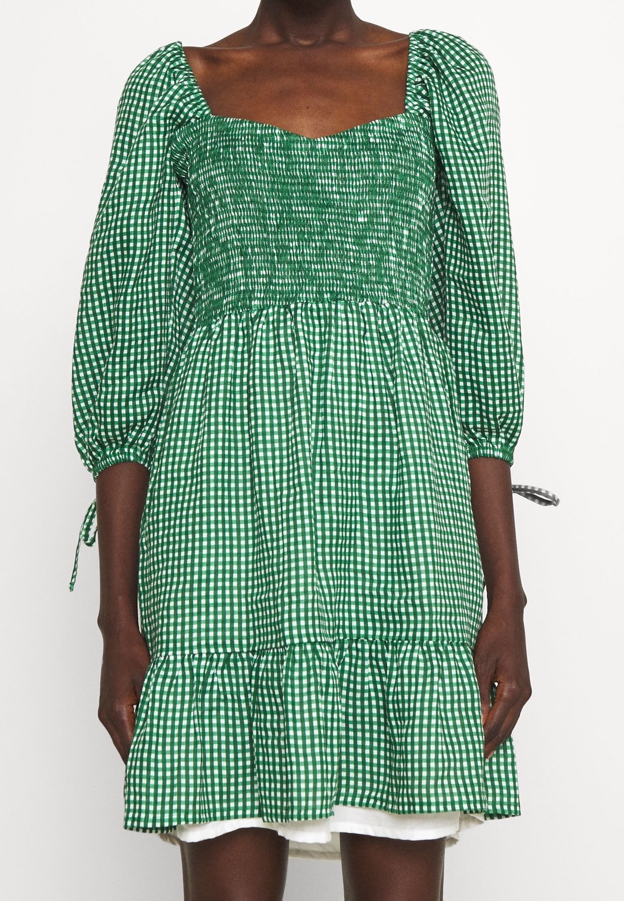 slim fit dress slacks Amelie Midi Dress Gingham Black