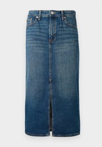 MIDI SKIRT - Jupe en jean - medium indigo