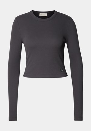 Calvin Klein Jeans EXCLUSIVE LABEL TEE - Top dugih rukava - washed black