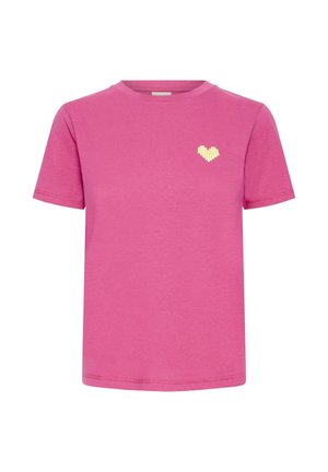 ICHI, IHCAMINNA SHORT SLEEVE - T-shirt basique - very berry mellow yellow