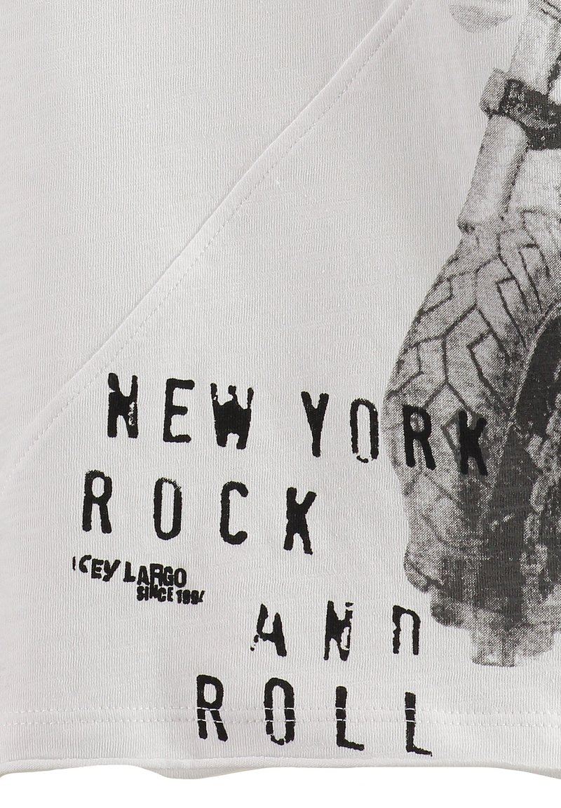 KEY LARGO T-Shirt Uomo Klrace Round - Stampata Moto Stile Artistico (Bianco)