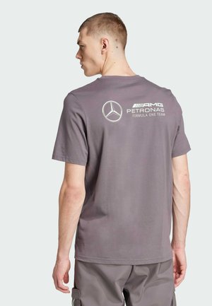 Print T-shirt - grey strata   frozen green