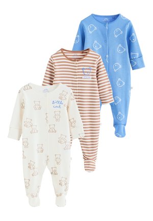 Next, REGULAR FIT - 3 PACK BABY SLEEPSUITS  . - Sleep suit - blue/ecru/bear