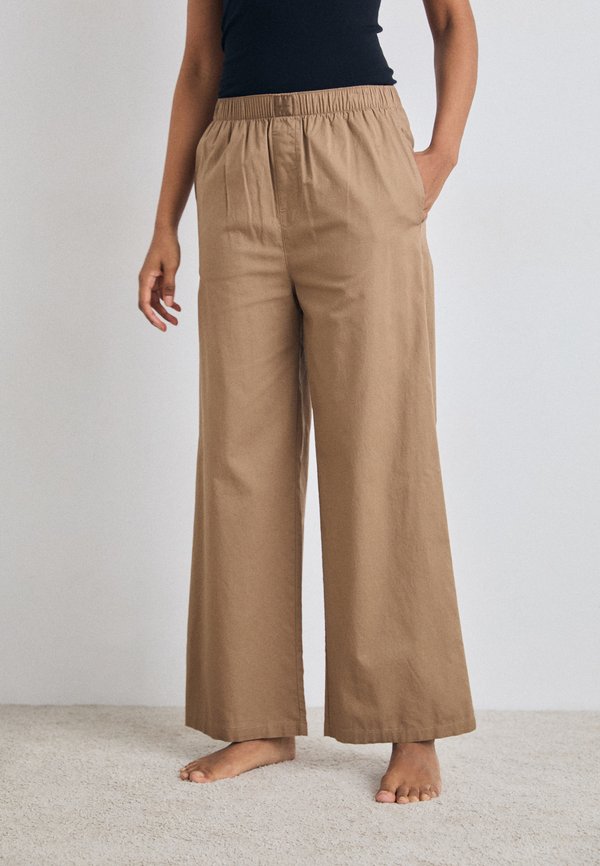 PANT COTTON POPLIN - Pyjama bottoms - soft mocha