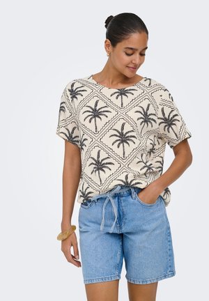 JDY, TOP JDYGABY TOP - T-Shirt print - sandshell
