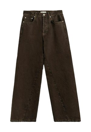 REGULAR FIT - MID-RISE TWISTED SEAMS  - Széles szárú - brown