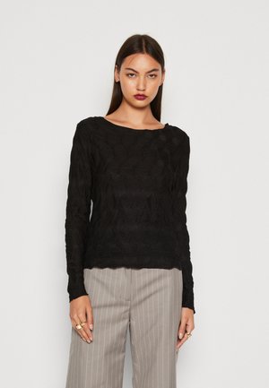 Pieces PCLOLA O NECK - Μπλούζα με μακριά μανίκια - black