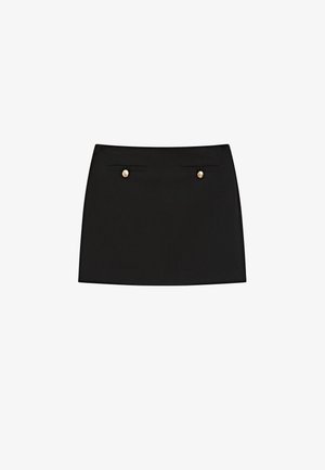 Massimo Dutti BUTTON-UP MINI - Minirock - black