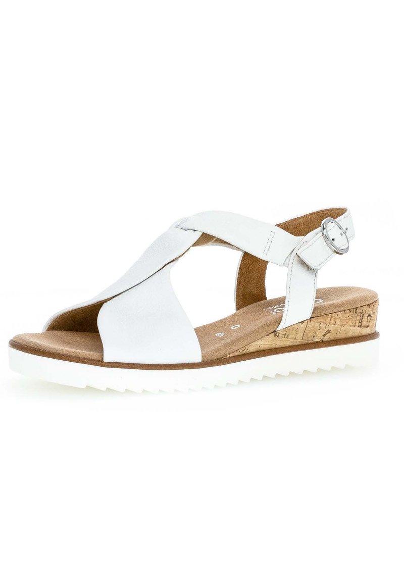 Gabor Comfort Sandalen met sleehak weiss kork/offwhi/wit Zalando.be