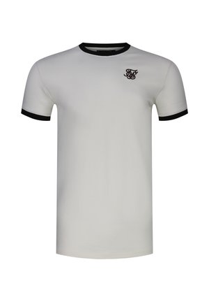 SIKSILK, STRIPE RINGER - T-shirt imprimé - ecru/brown