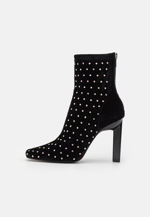 High heeled ankle boots - black