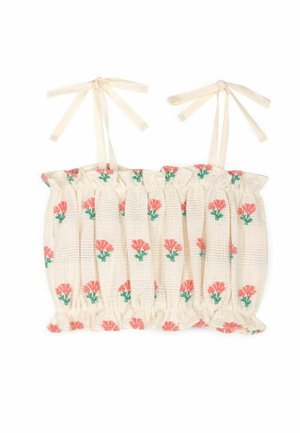 Blusa - ecru  coral