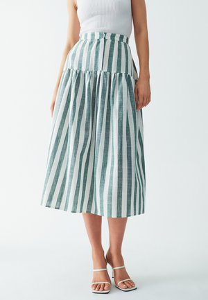 VEERA - A-line skirt - emerald stripe