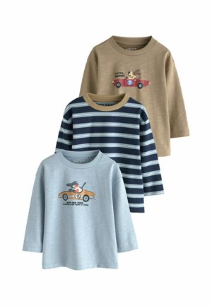 Next, REGULAR FIT - LONG SLEEVE GRAPHIC T-SHIRT 3 PACK . - Long sleeved top - blue neutral dog stripe