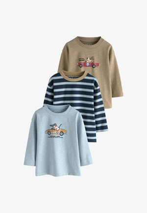 Next, REGULAR FIT - LONG SLEEVE GRAPHIC T-SHIRT 3 PACK . - Long sleeved top - blue neutral dog stripe