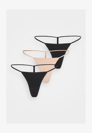 SEAMLESS TANGA STRING 3 PACK - String - black/black/new latte